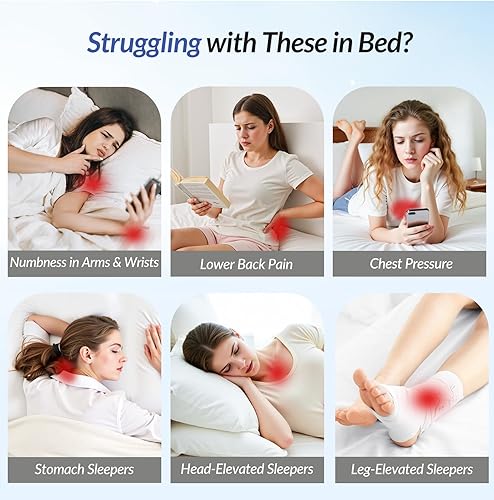 Miniatura 2 de ZIKEE Almohada ergonómica de cuña multiposicional para dormir boca abajo, diseño científico de zonificación para aliviar eficazmente el dolor de