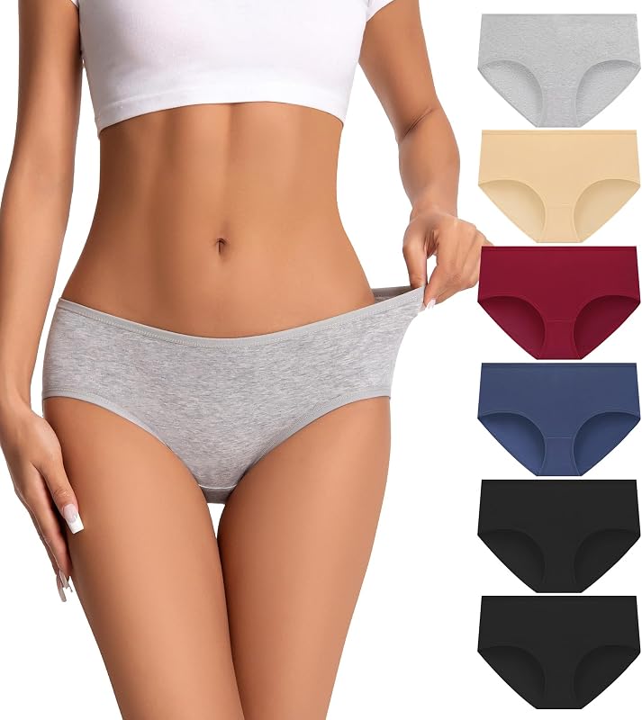 Womens Underwear Cotton Soft Hipster Full Coverage Ladies Stretch Panties (Regular & Plus Size)