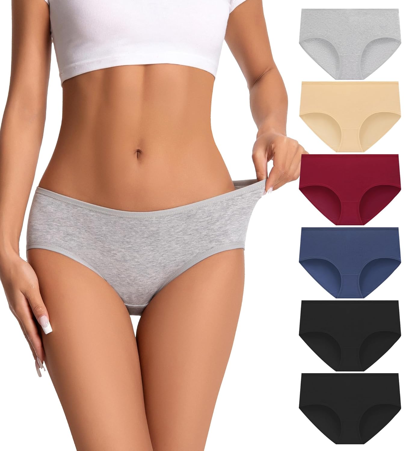 Womens Underwear Cotton Soft Hipster Full Coverage Ladies Stretch Panties Regular Plus Size
