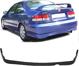 Compatible with/Replacement for Rear Bumper Lip, Type-R Style PU Rear Lip Diffuser Black, Fits 1999 2000 Honda Civic 2dr Coupe 4dr Sedan