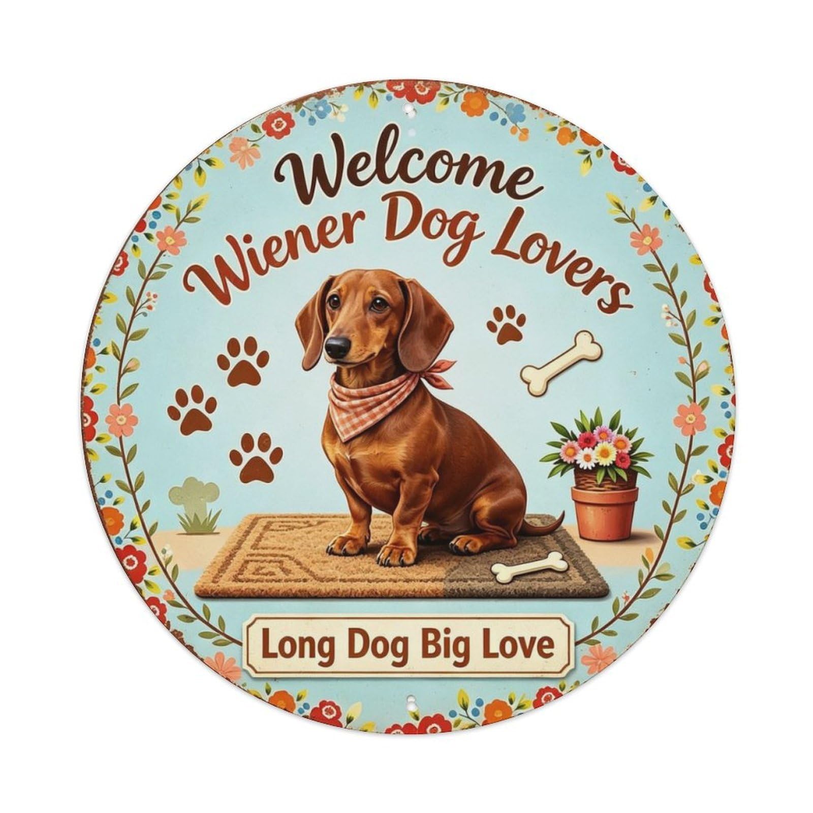 Long Dog Big Love Metal Tin Sign Plaque