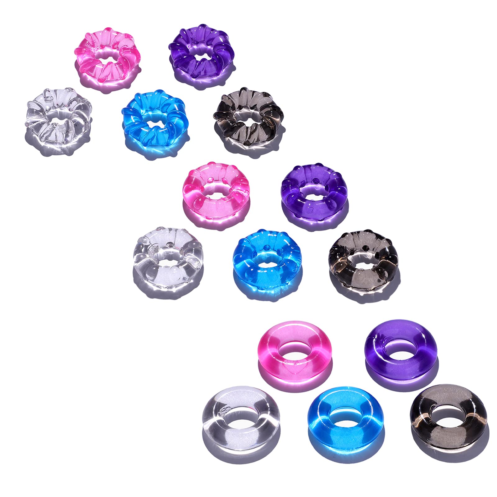 3er Penisringe Cockring Set, Silikon Super Stretch Penisring Hodenringe Verzögerung der Ejakulation und längere Erektion - Pleasure Ring Sexspielzeug für Männer(Lila)