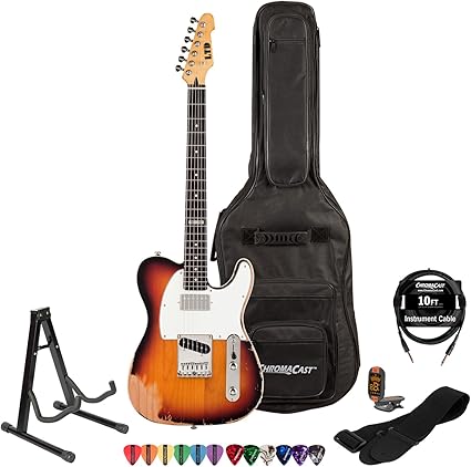 Amazon Esp Te 2 3tb ローズウッド エレキギター With 10 Feet Cable ストラップ Stand チューナー Pick Sampler And Chroma Cast ギグバッグ ギターケース エレキギター エレクトリックギター 並行輸入 楽器 音響機器 楽器 音響機器