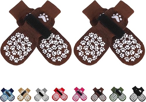 Miniatura 9 de EXPAWLORER - Calcetines antideslizantes para perros, evitan que se laman las patas, para pavimento caliente, pisos de madera, botines para perros