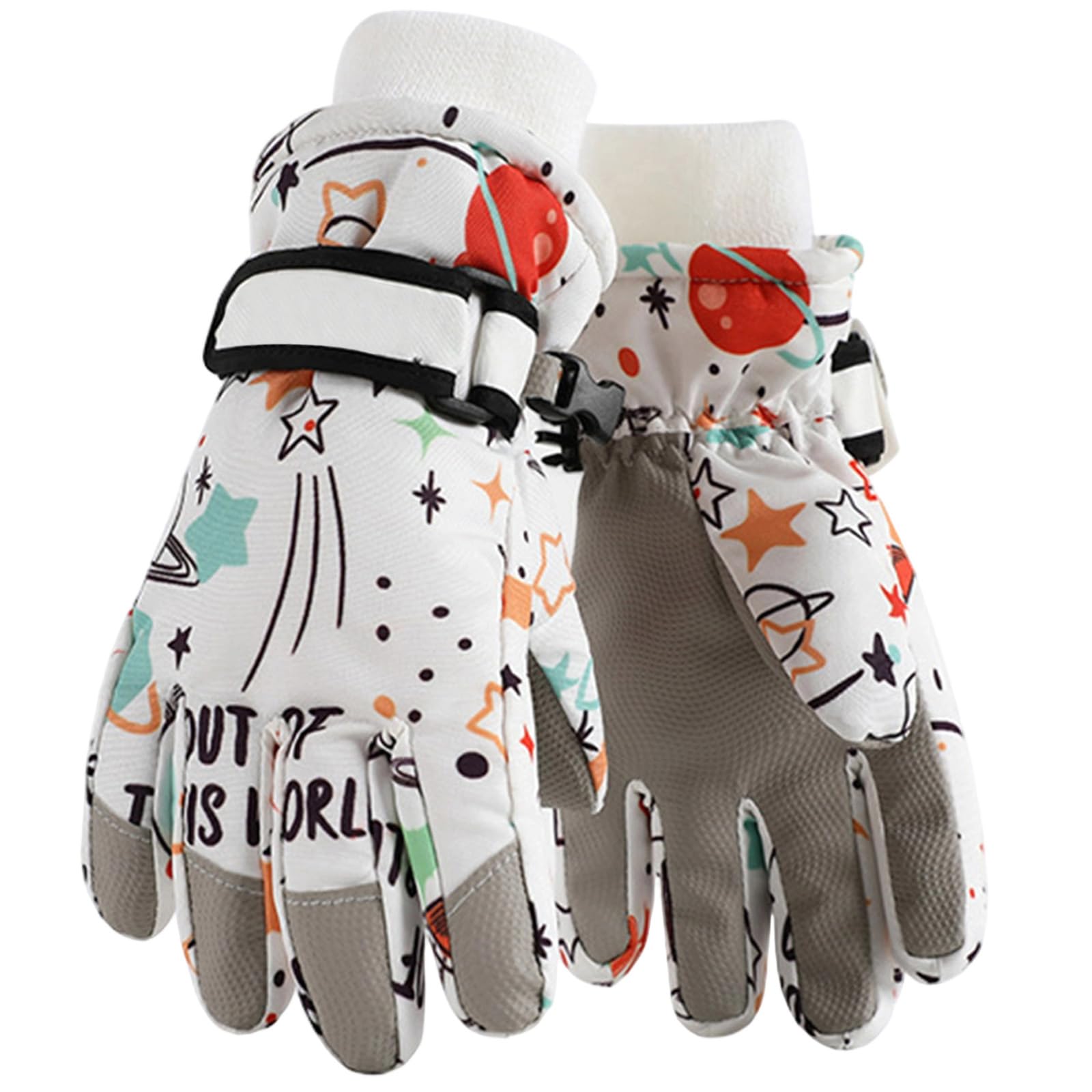 Guantes de nieve de invierno para niños de 7 a 12 años, resistentes al agua, cálidos, guantes de esquí, guantes de invierno cálidos de forro polar, guantes de esquí impermeables