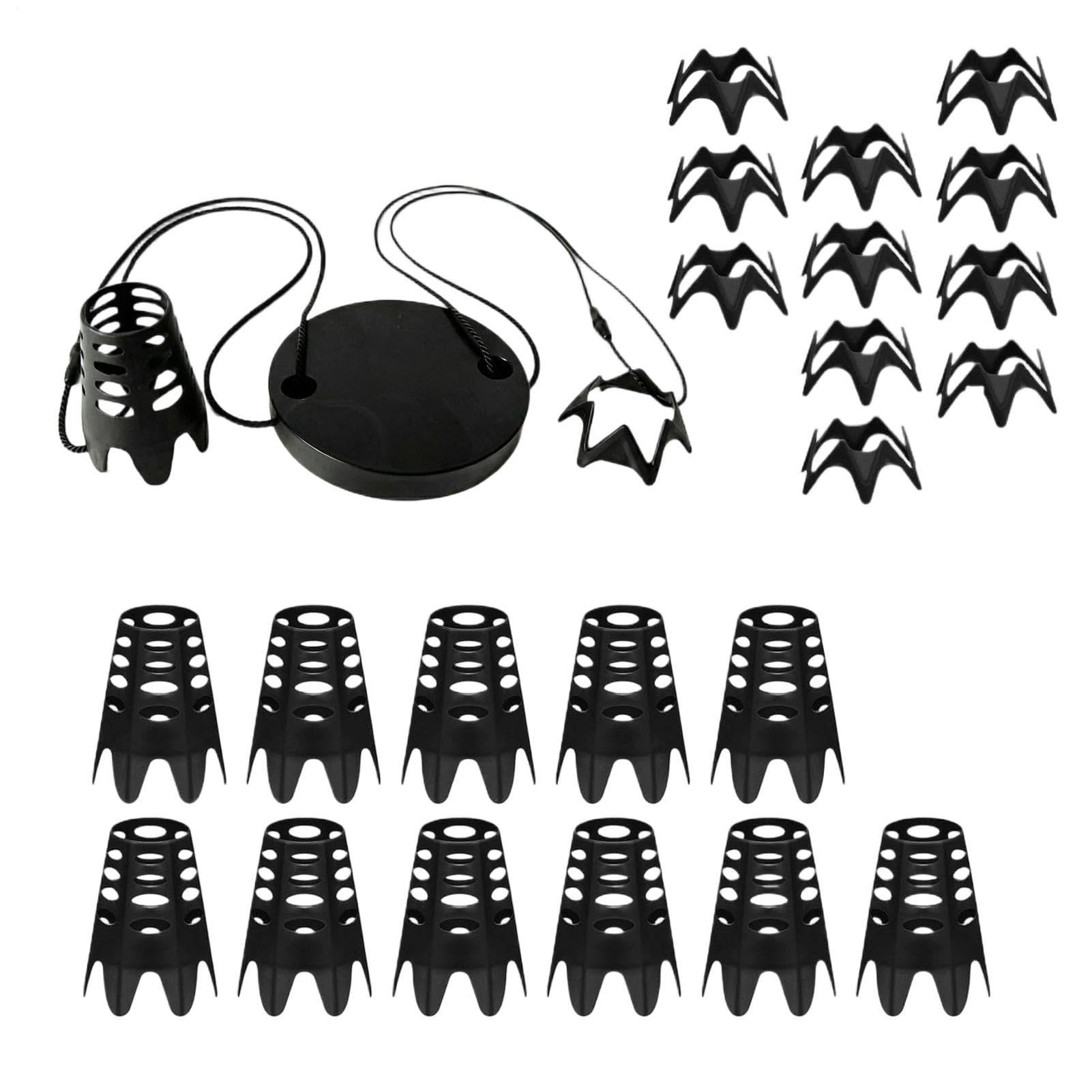Tees para tapete golf Kit negro de gadgets de entrenamiento reutilizable y