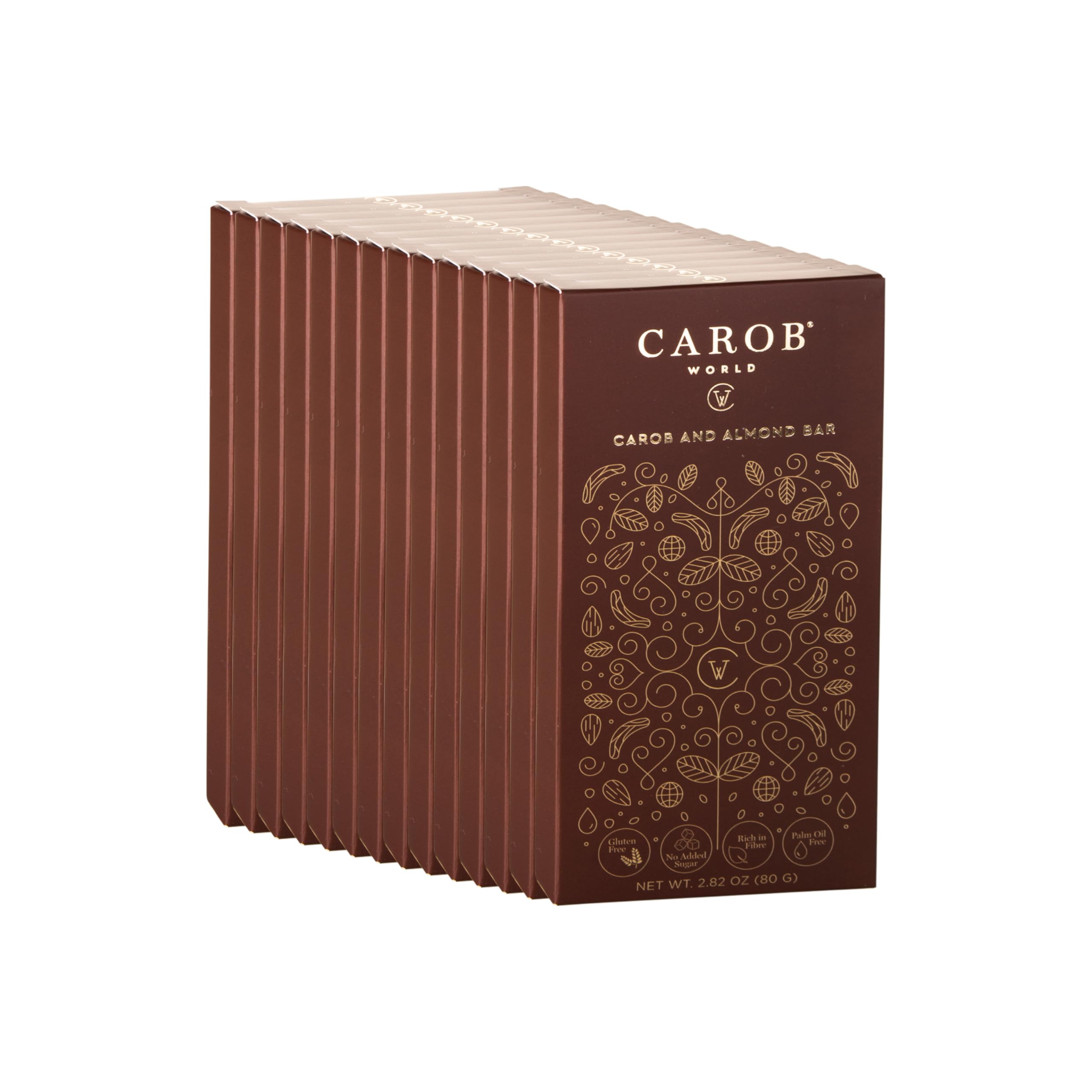 Carob and Almond Bar | Glutenfrei, Zuckerfrei und Vegan | (15 x 80g)