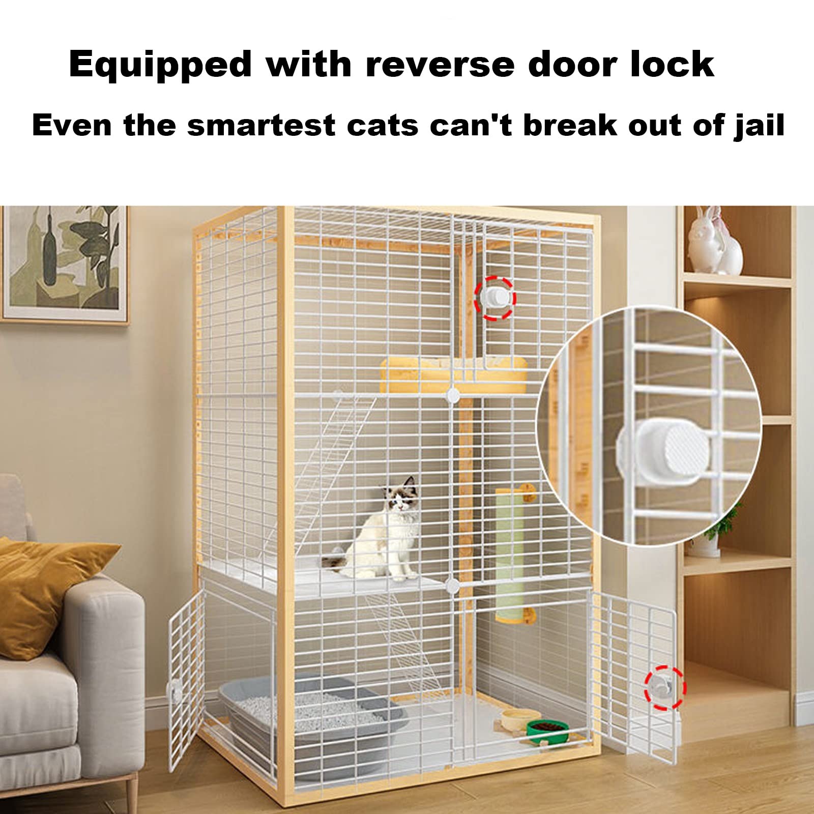 Casa Para Gatos, Corral De Juego Diy Para Mascotas, Jaula Para Gatos, Jaula Desmontable De Alambre De Metal Denso Para Hurones, Recinto Para Gatos De Interior, Caseta Para Gatitos, Cachorros, Conejos,