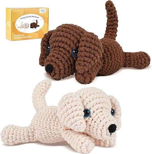 MOREJMTT Kit de ganchillo para principiantes, aprende a tejer, incluye hilo suave fácil de tejer, tutorial en video paso a paso, gancho, regalo de