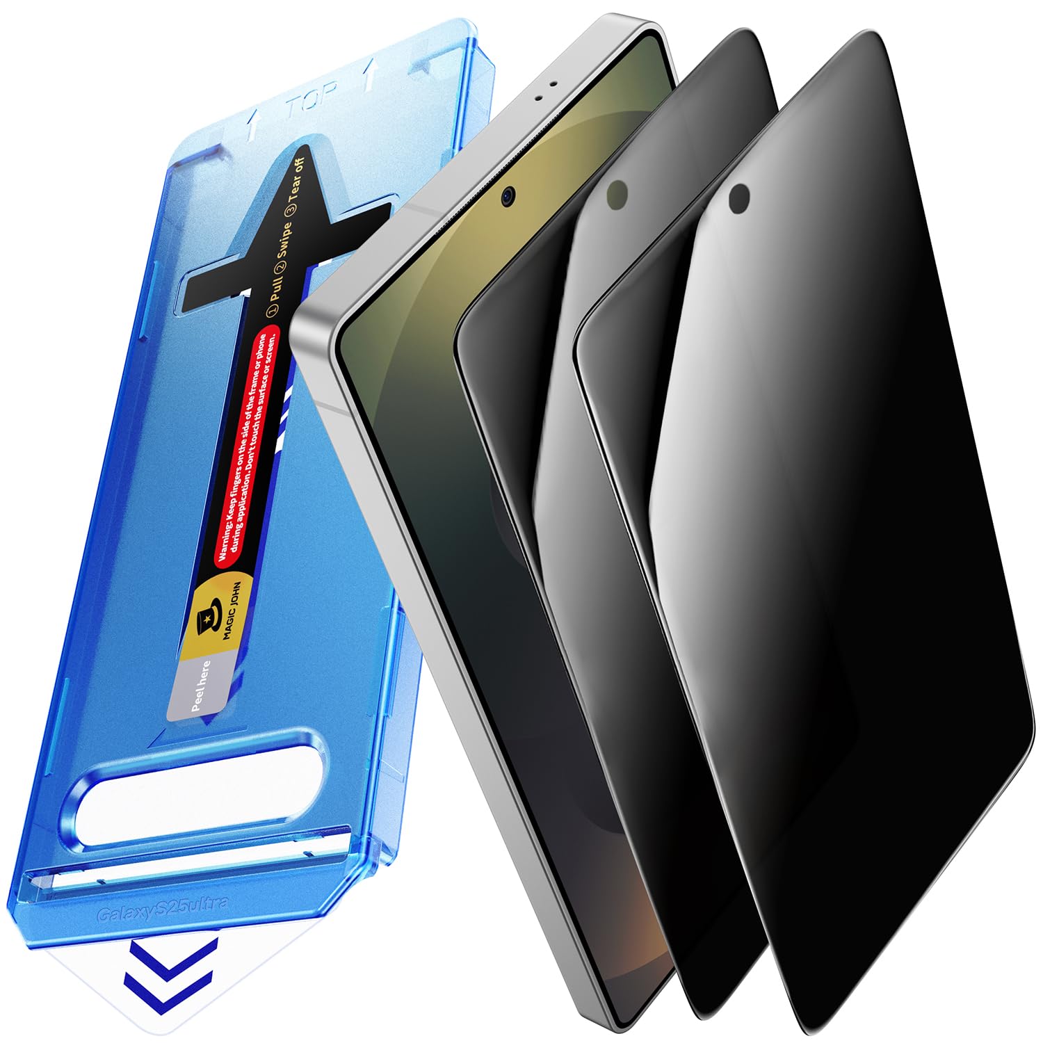 MAGIC JOHN 2 Stück für Samsung Galaxy S25 Ultra für Sichtschutzfolie, 28-Grad-schutzwinkel-Einfaches, Auto-Dust-Eliminierung, 9H, Bläschenfrei, Einfache Installation