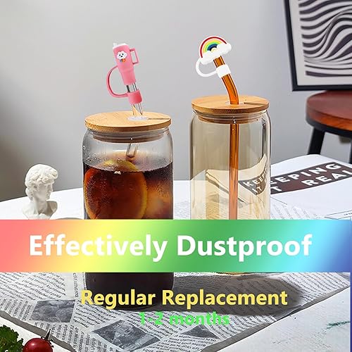 Miniatura 4 de 5 fundas de popote de Navidad compatibles con vasos Stanley de 30 y 40 onzas, reutilizables, bonitas puntas de popote de silicona, protectores para