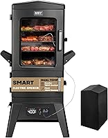 PIQUEBAR Digital Electric Smoker with Cover, LED Display, Built-in Meat Probe, 633 Sq In 4-Rack BBQ Capacity