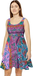 Boho Eco Retro Flowy Skater Dress | All-Over Print | Vintage-Inspired | ...