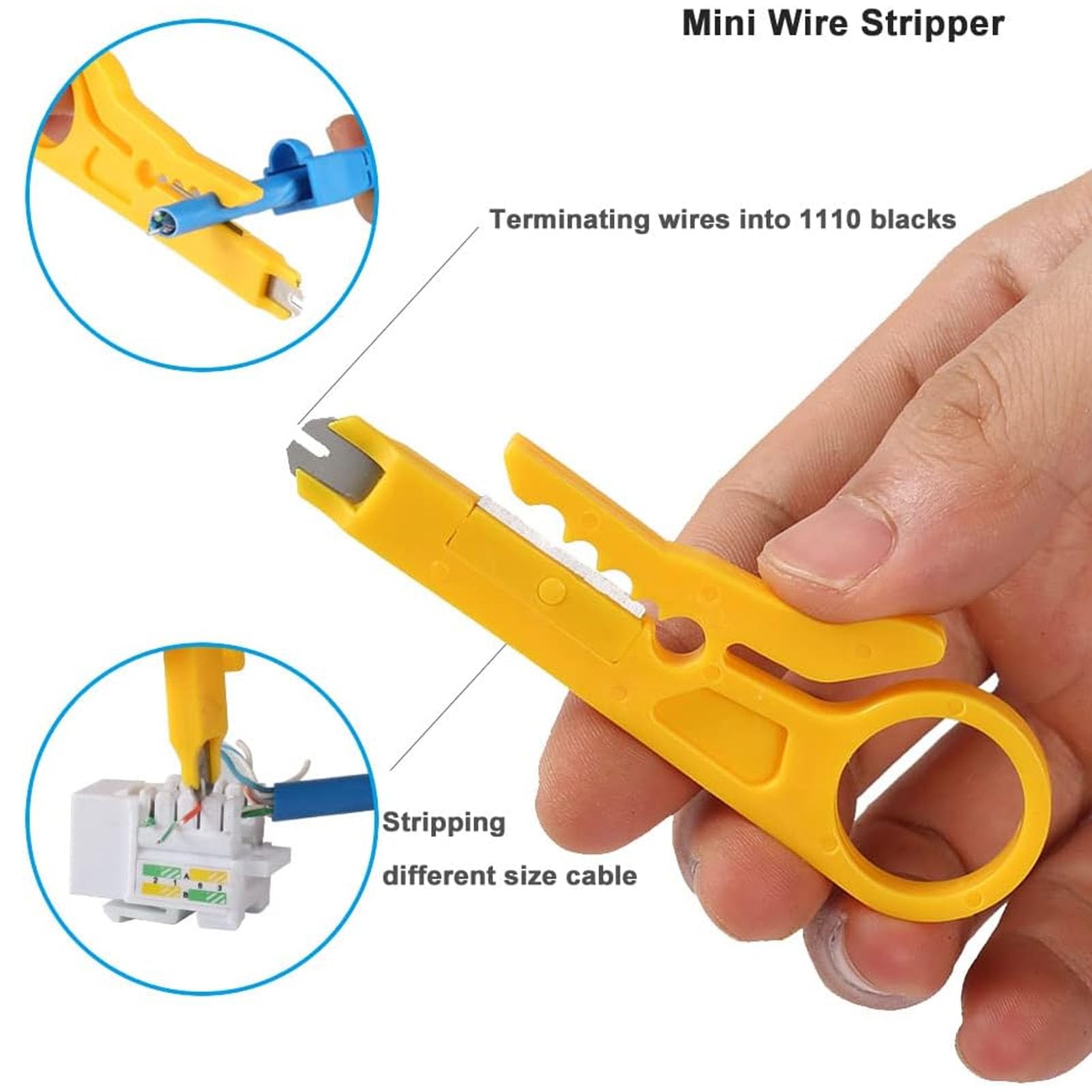 Fockety Kit Crimpatrice RJ45, Crimpatrice Ethernet Passante per Cavi Cat5, Cat5e e Cat6 con Connettori 8P8C, per Cavi RJ45, RJ11, RJ12, Crimpatrice e Tester Cat6, Crimpatrice Passante
