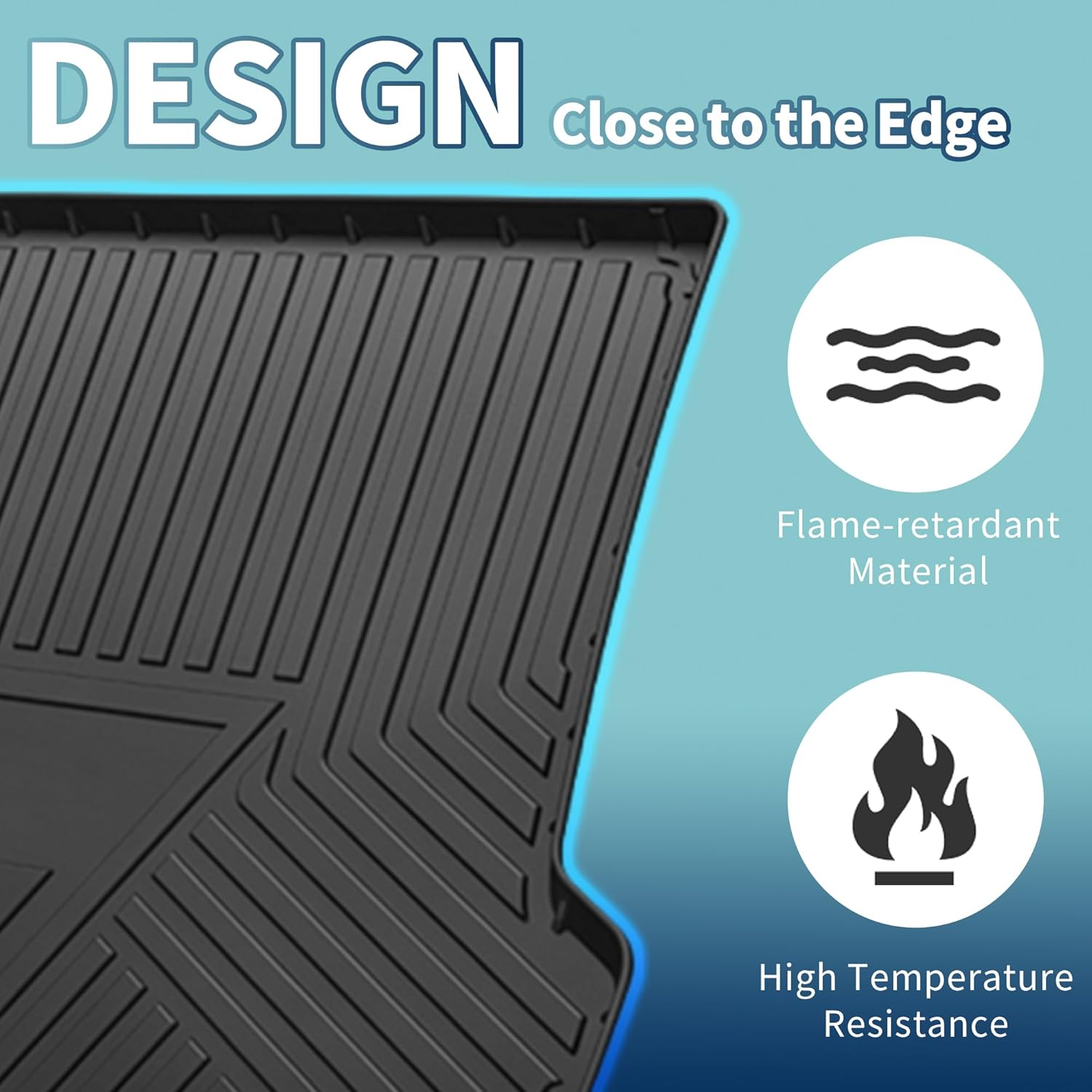 ACROPIX Flat Face Cargo Liner Rear Trunk Mat Trunk Cargo Luggage Boot Tray Mat Stripes and Triangles Pattern for Cadillac SRX 2010-2016 Anti-Slip