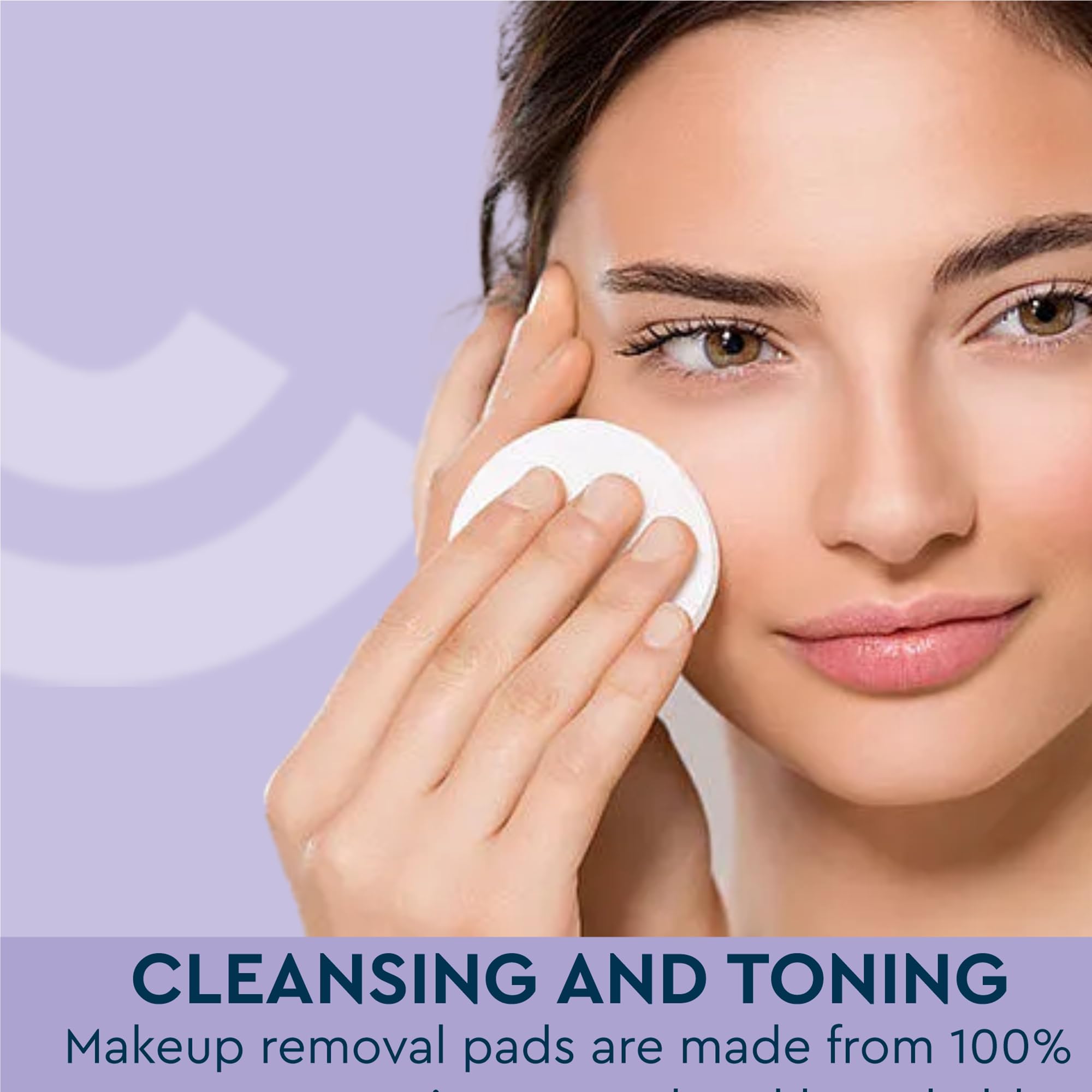 GUBB Hypoallergenic 100% Cotton Pads For Face Cleansing & Makeup Removal - Made of pure cotton | Safe for skin | Suitable for Women | Deep cleansing | Round shape, Non Woven - 100 Makeup Remover Pads, Pack Of 2 2