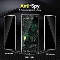 Vista 4 de YWXTW Paquete de 2 protectores de pantalla de privacidad para Google Pixel 6 Pro, protector de pantalla de vidrio templado de dureza 9H para Google