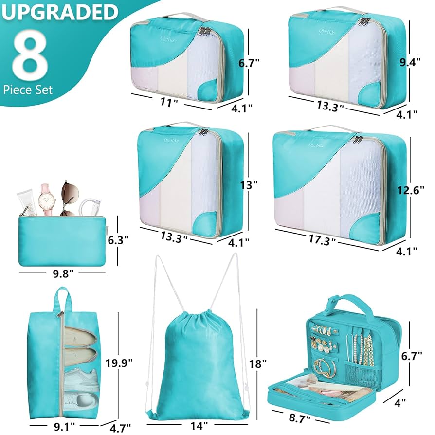 兎仔 éloge the Travel kit Amazon.com: 8 Set Packing Cubes for Travel, Gifts for Women