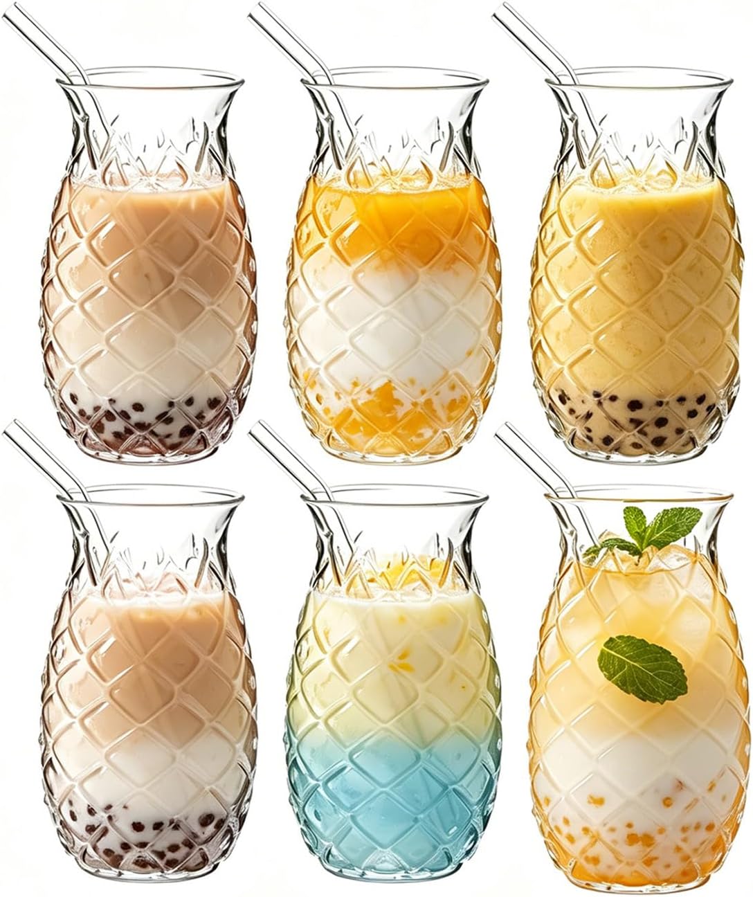 Pineapple drinkware set (6 pieces)