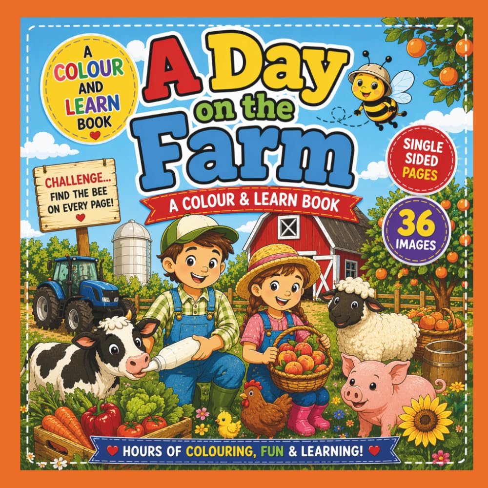 A Day on the Farm: A colour and learn book (Colour and Learn Books - Colouring and fun fact books.)