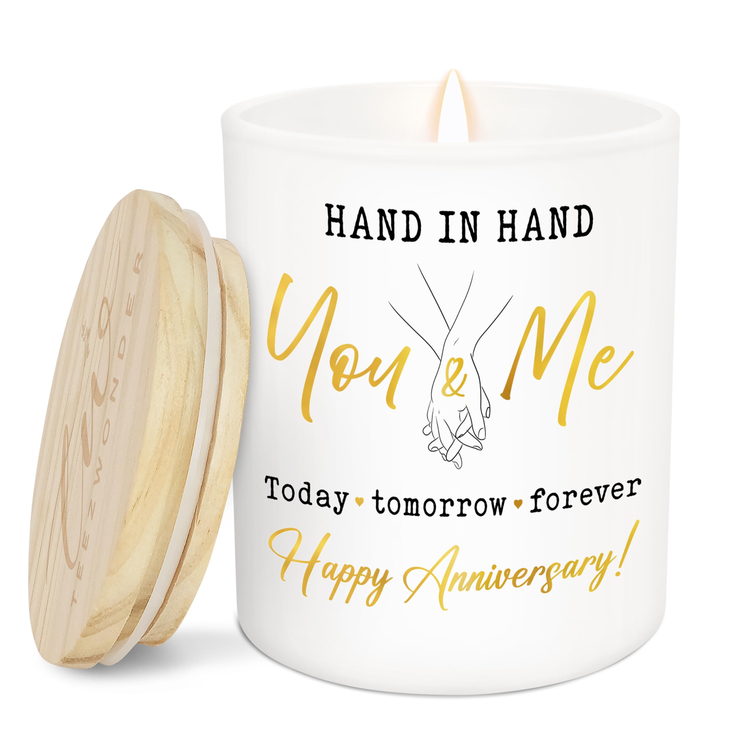 TEEZWONDER Hand-in-Hand Anniversary Candle