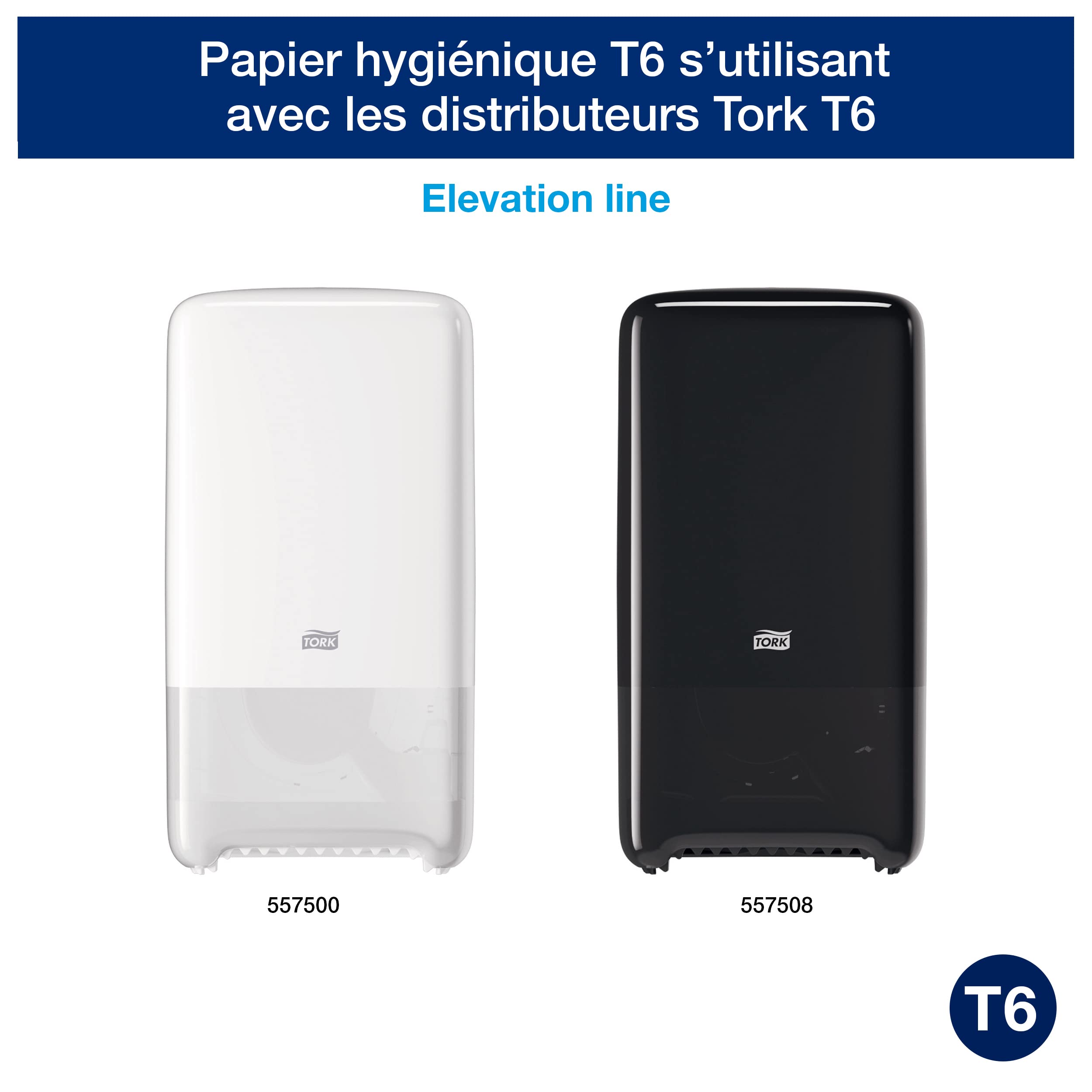 Tork 127530 Papier toilette rouleau / taille moyenne / Advanced / Compatible avec le système T6 / 2 plis / lot de 27 (27 x 100 mètres) | Advanced, taille moyenne, 2 plis, Compatible avec le système T6