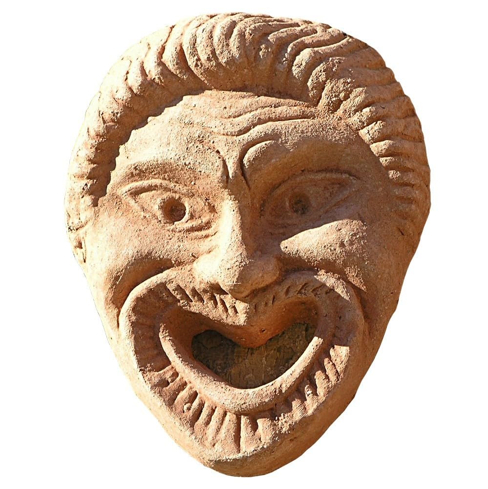 CBAM Maschera in Terracotta La commedia Greca H 16cm