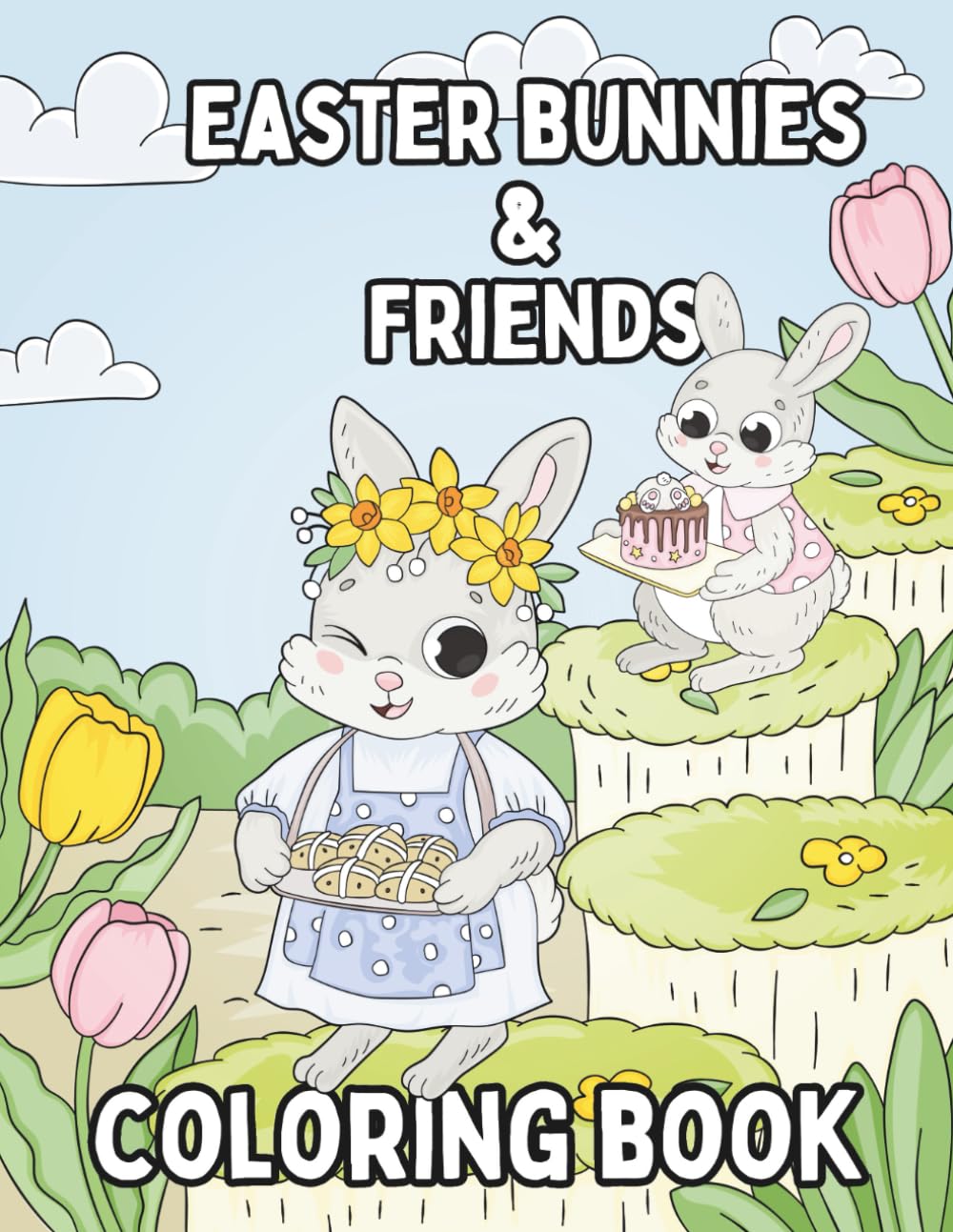 Easter Bunnies & Friends Coloring Book for Kids: Fun Easter Themed Coloring Pages Animals for Children Ages 3-8