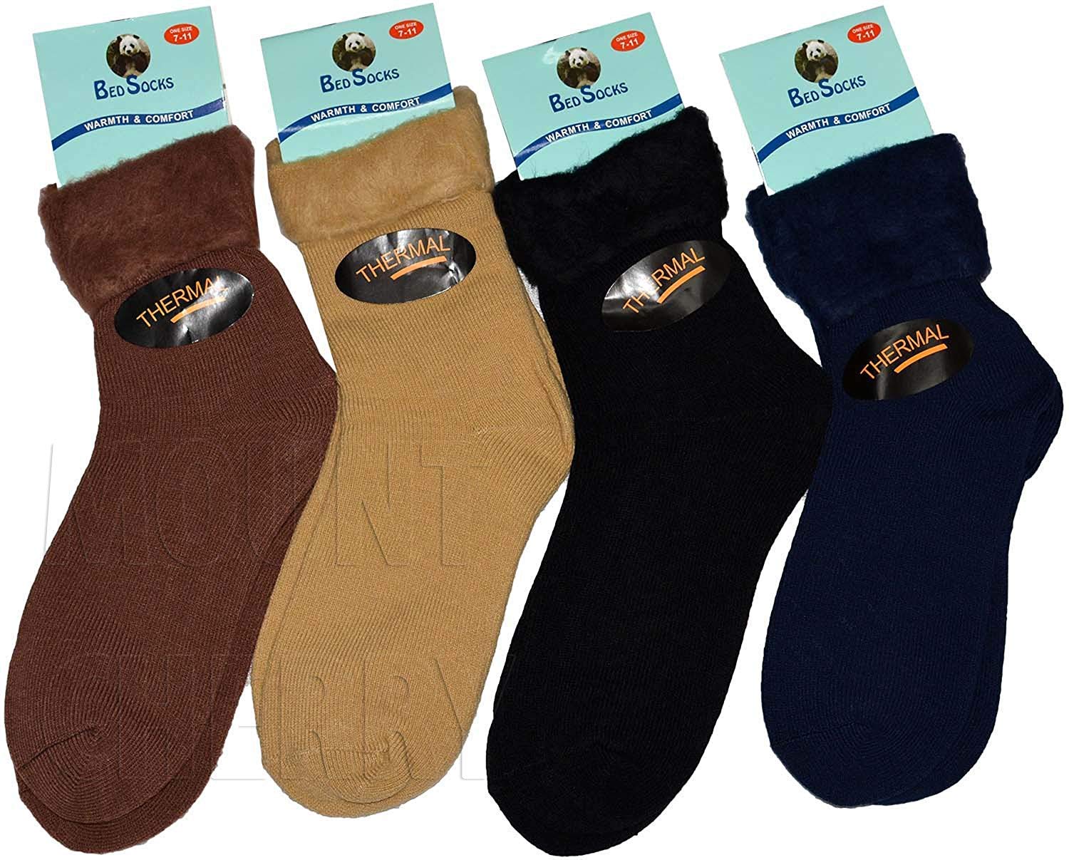 Mens Bed Socks Super Soft Thermal Winter Lounge Socks 3 Pairs Assorted Colours