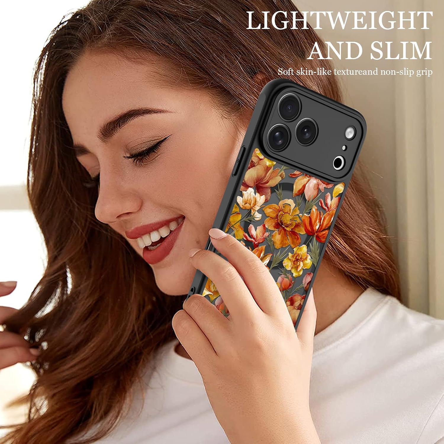 ZIYE Case for iPhone 17 Pro Max Floral [Compatible with Magsafe] Cute Retro Flower Girls Women Cover Soft TPU Bumper Shockproof Hard Back Protective Phone Cover