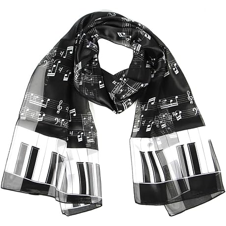 Piano & American Flag Satin Scarf