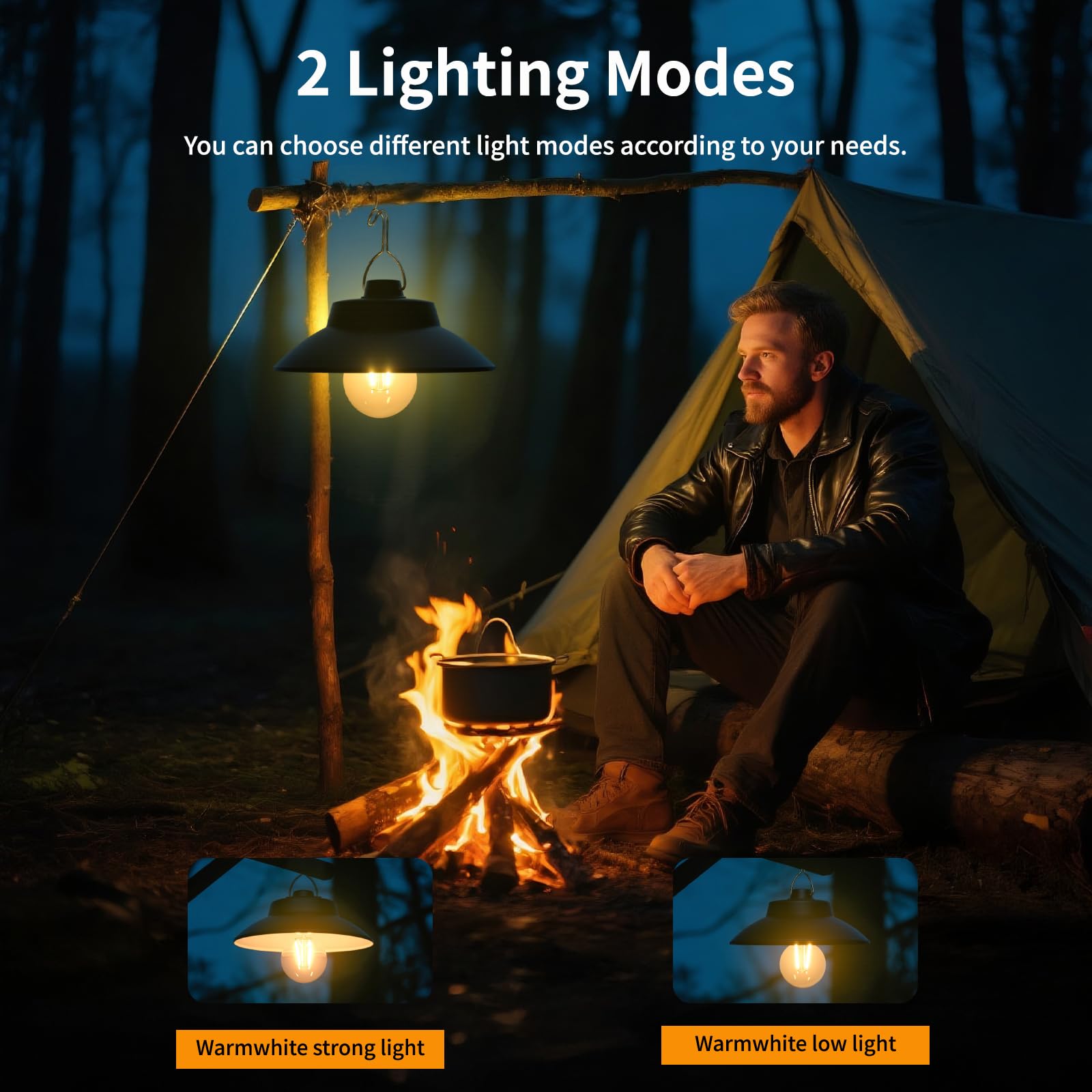 Solare Lanterna da Campeggio Retrò LED Ricaricabile – 200 Lumen, 2600mAh, Pannello Solare Integrato & USB-C, IPX4, 2 Modalità, Luce Bianca Calda, per Campeggio, Giardino, Emergenze