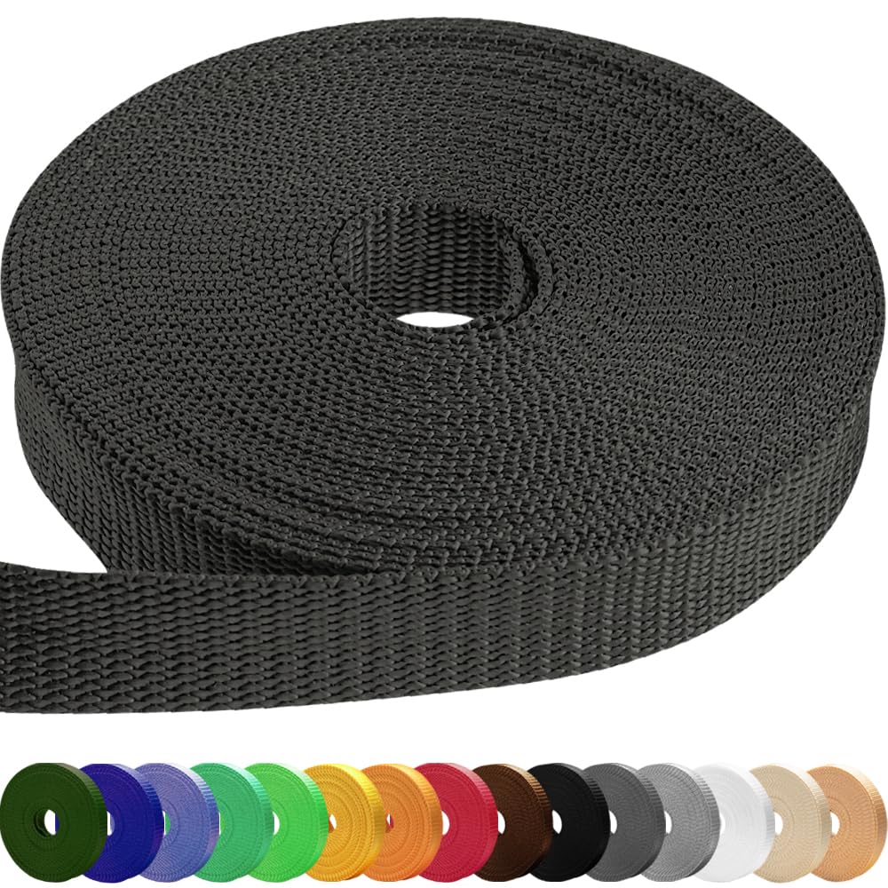 TECEUM 3/4" & 5/8" & 1" & 1.5" & 2" Webbing – 10 25 50 Yards – 40+ Colors – Heavy Duty 1 Inch 1.5 Inch 2 Inch Backpack Straps – Webbing for Outdoors