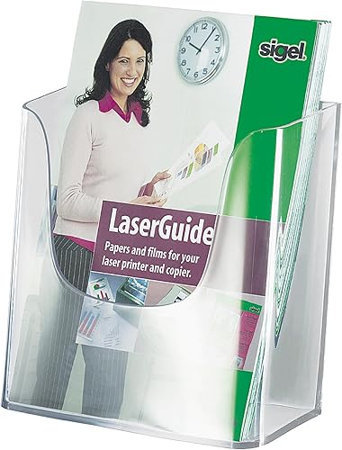 Sigel LH116 Porta literatura de pared acrílico, con 1 compartimento, transparente, para A5