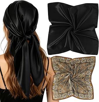 GERINLY 2 Pack Head Scarf for Women, Boho Hair Scarf Top, Large Bandana Hair Scarves Wrap