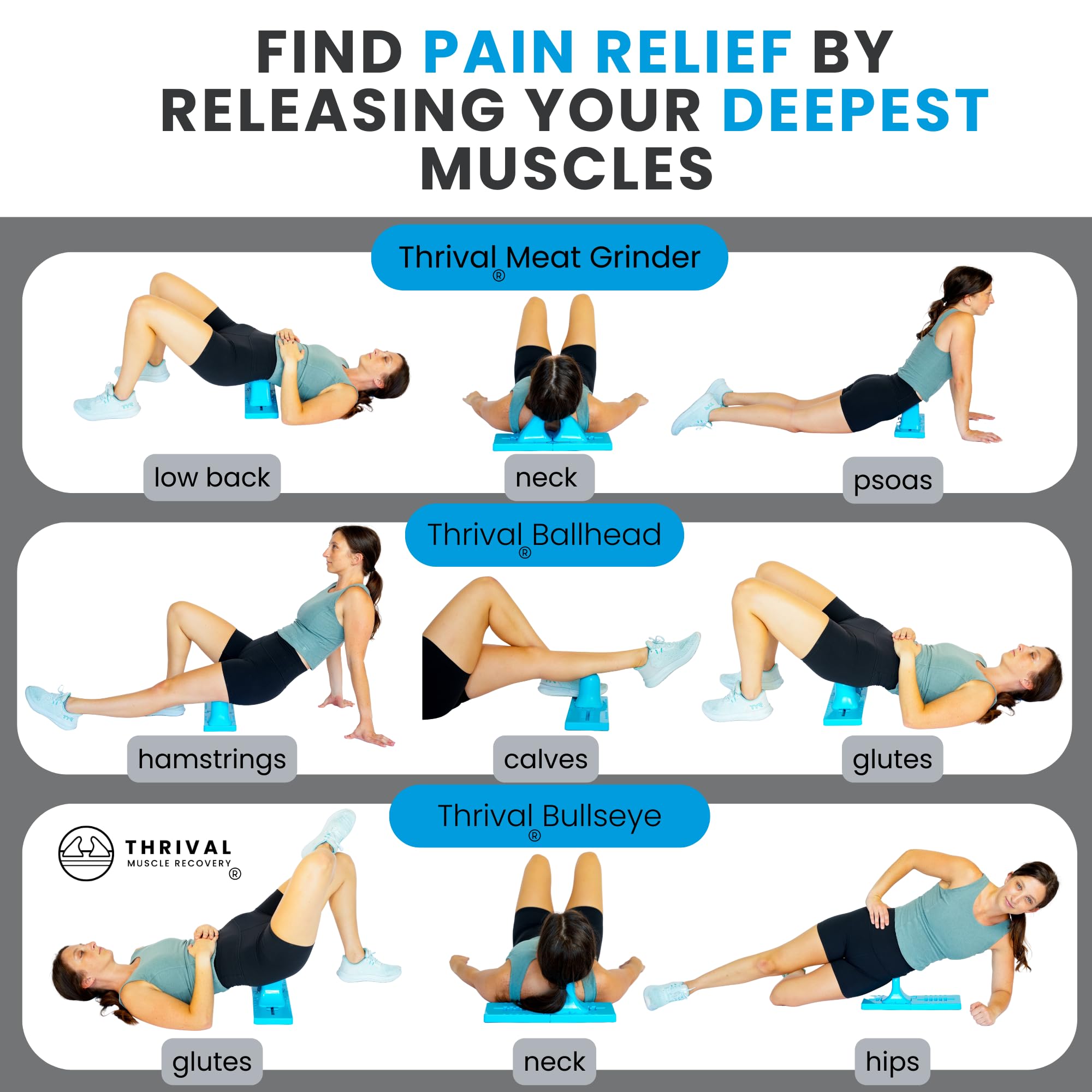 Thrival Deep Tissue Massage Tool - Psoas Release -7 Thrival Deep Tissue Massage Tool - Psoas Release -7