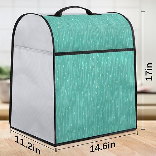 Miniatura 3 de Cubierta para batidora de cocina verde azulado turquesa abstracta compatible con mezclador de cocina de 6 a 8 cuartos de galón, a prueba de polvo,
