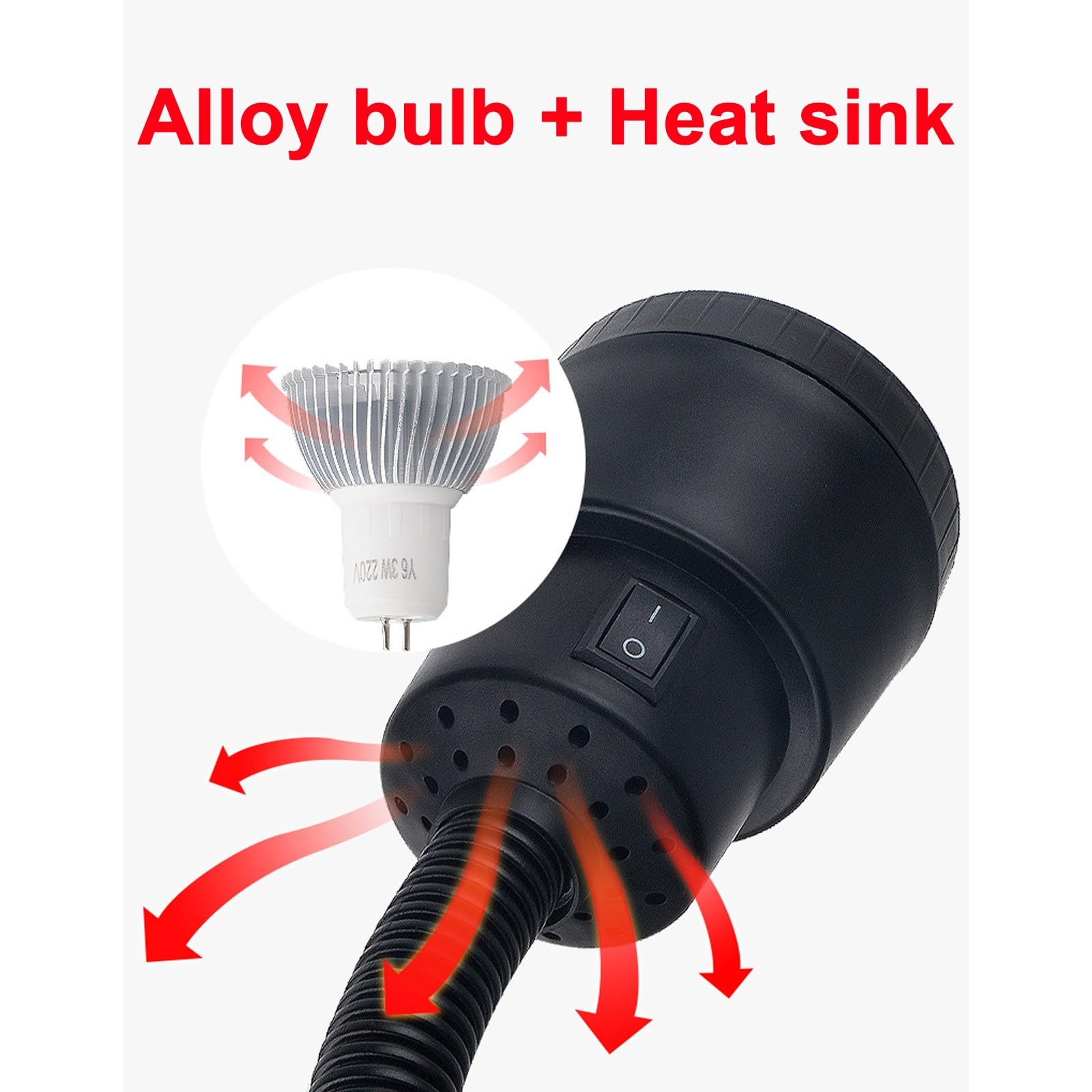 Luce da lavoro a LED, luce da lavoro a LED for macchine utensili, luce a collo d'oca 6W 220V, luce for utensili da officina for tornio, banco da lavoro, macchina da cucire, griglia(Y1-6W-24V)