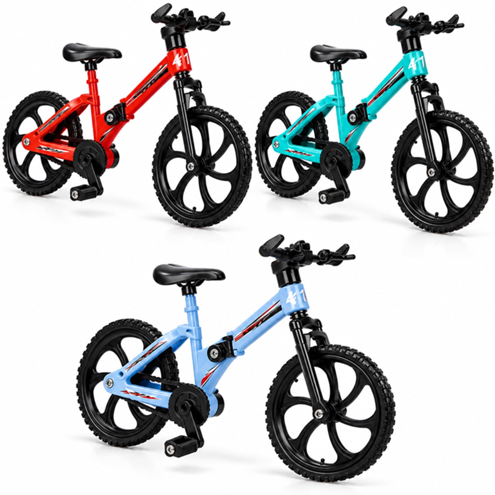 Chivastor 3 Pcs Mini Finger BXM Bike Set, Finger Mountain Bike