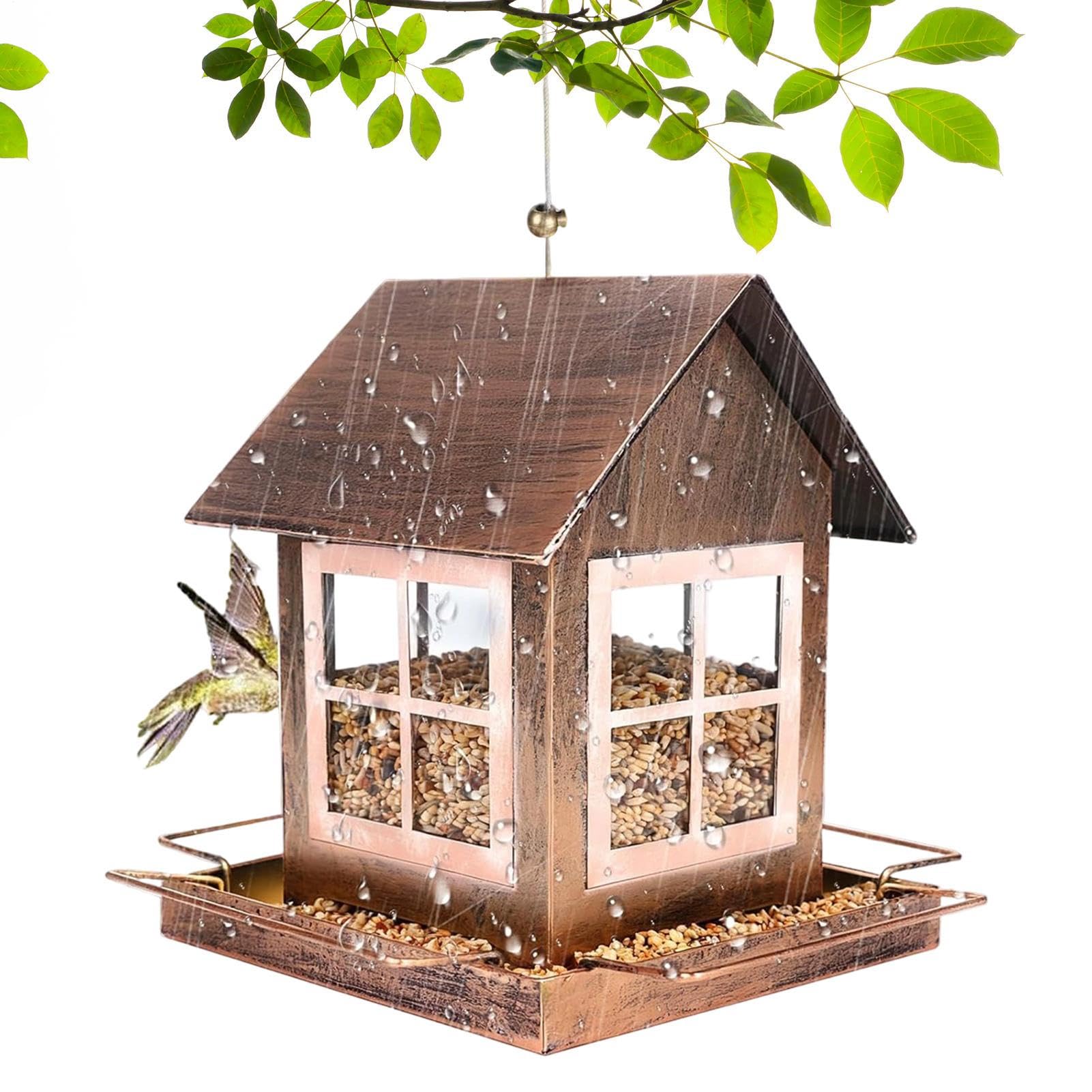 Mangeoire à oiseaux sauvages suspendue et résistante aux intempéries pour jardin
