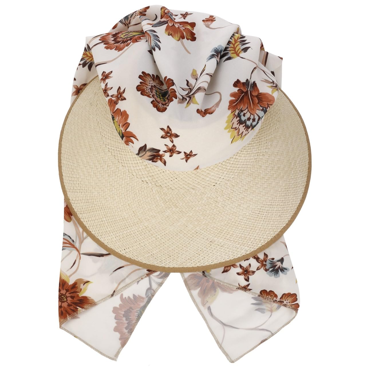 Lavilea Panama Visor Sonnenvisor Strohvisor Panamavisor Damenvisor Damen - Made in Italy Hinten geschlossen, mit Schirm Frühling-Sommer