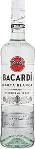 BACARDÍ Carta Blanca Superior White Rum, Iconic Caribbean Rum Perfect for Cocktails, 37.5% ABV, 70cl / 700ml