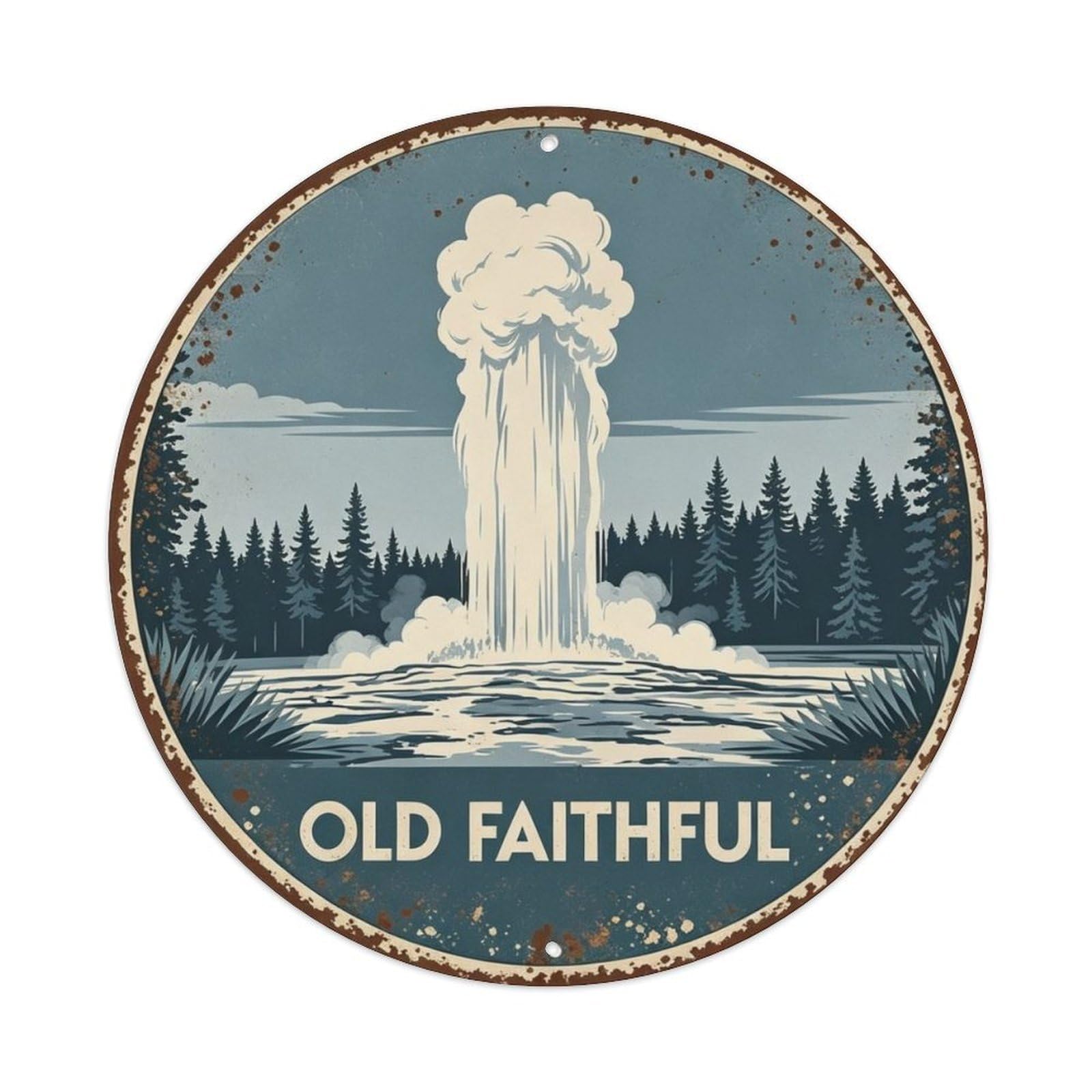 Old Faithful Yellowstone Metal Tin Sign Plaque