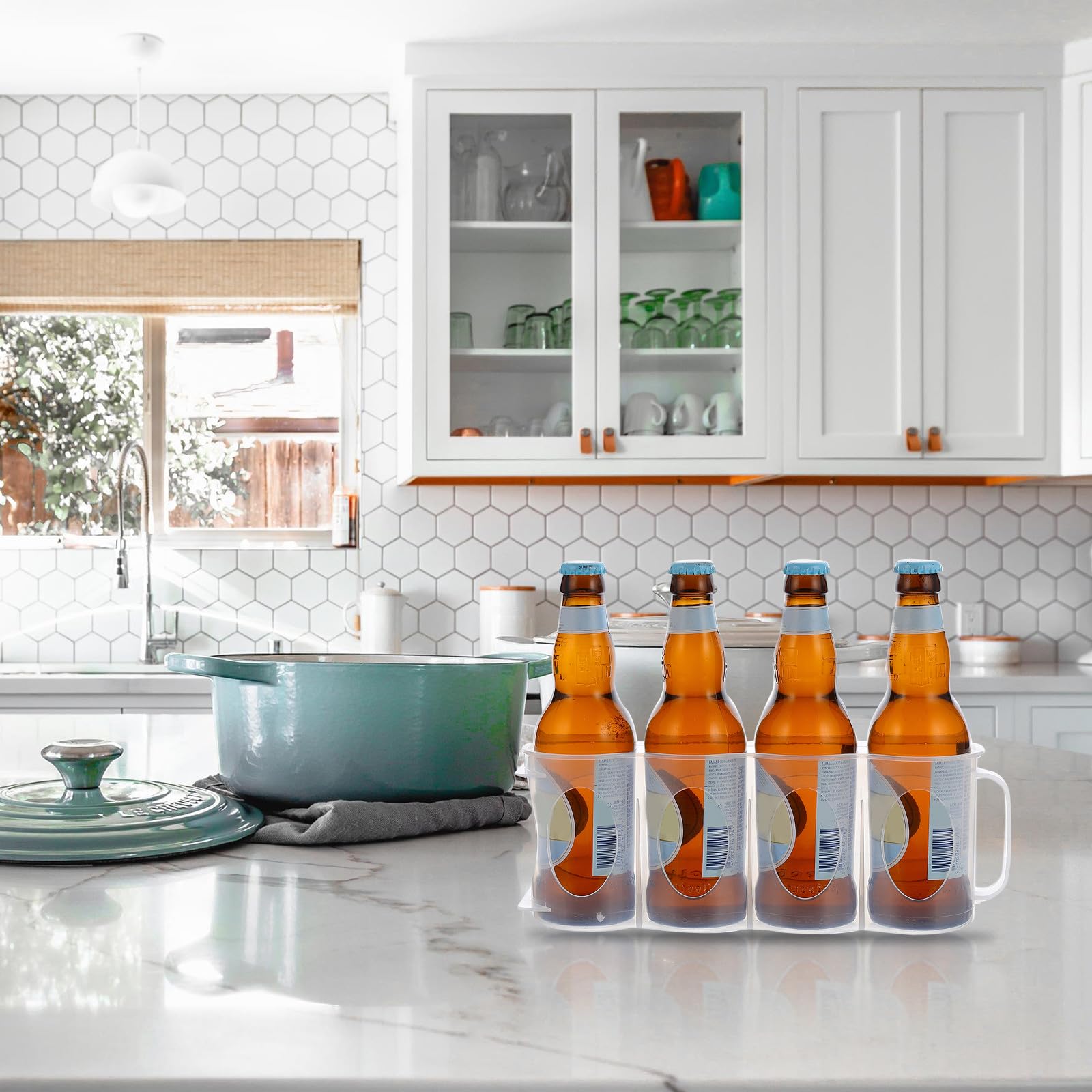 PRETYZOOM 4pezzi Contenitore Per Bevande Organizer Frigorifero Per Lattine e Condimenti Scatola Di Stoccaggio Multiuso Per Cucina e Birra Resistente e Pratico Per Uso Domestico