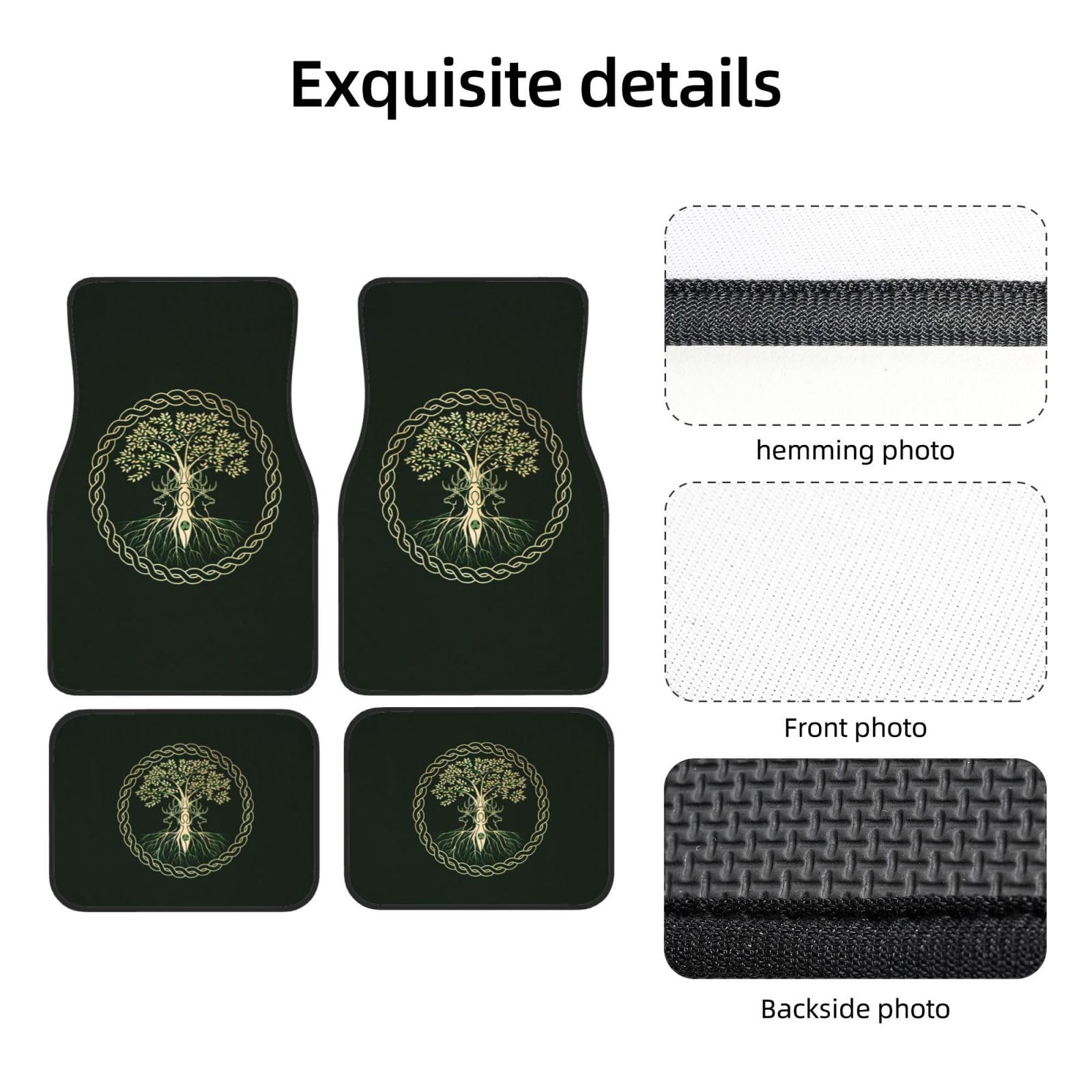 CifepraK Norse Viking Goddess Wiccan Wicca Pagan Car Floor Mats for Trucks, SUVs, Vans, 4 Pieces Front & Rear Full Set Vehicle Floor Carpets Non Slip Car Accessories