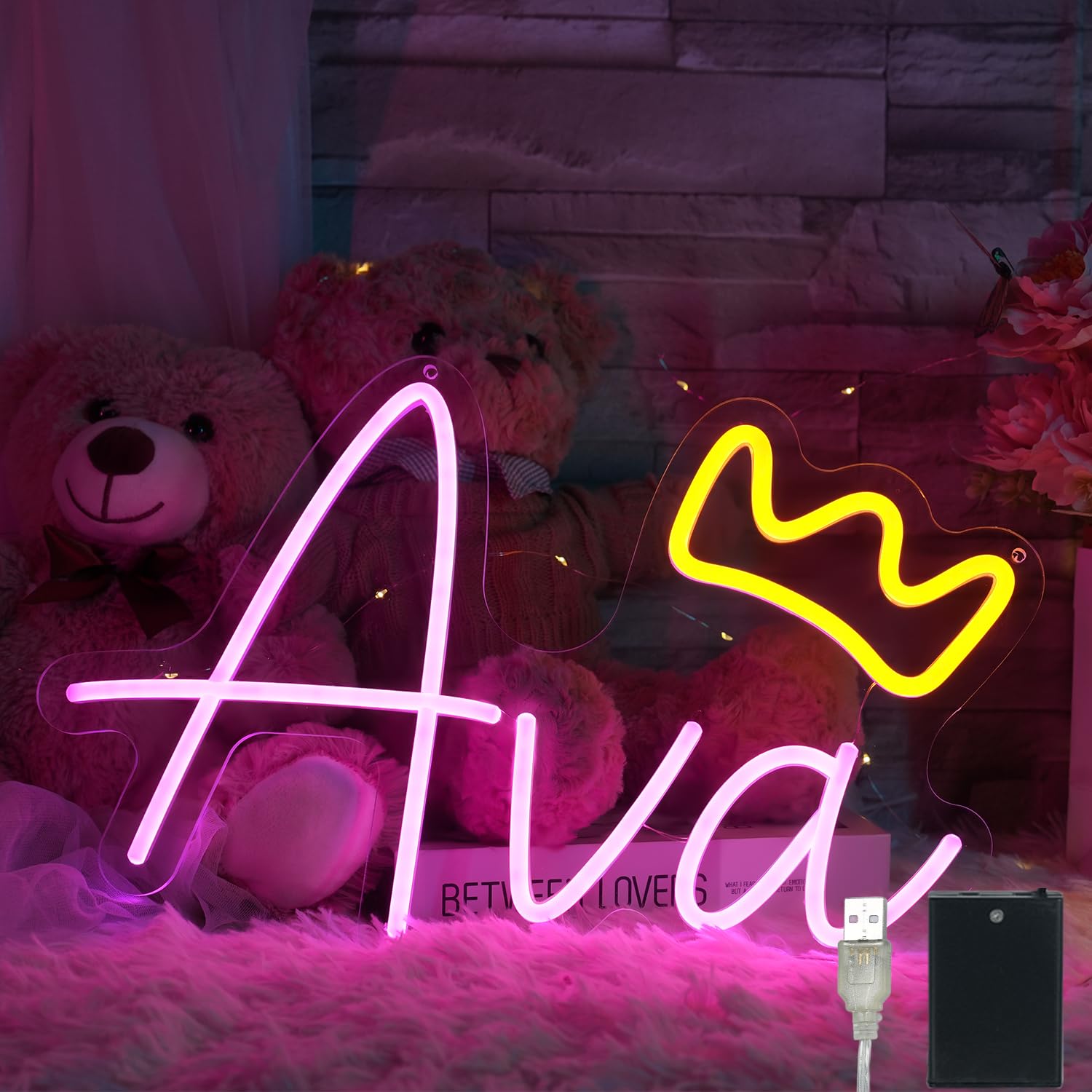 iDecomart 16-Inch Ava Name LED Neon Sign