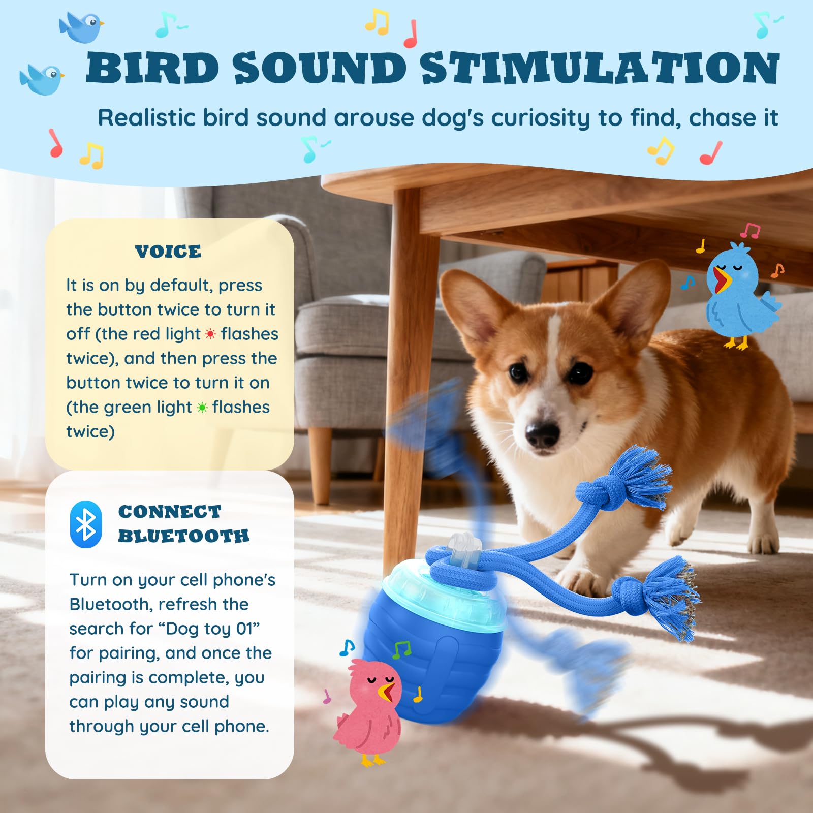 HVUATQ Interactive Dog Toys - 2026 Upgraded Motion Activated Balls for Medium/Large Dogs, Automatic Moving Dogs Toy Wicked Ball for Boredom, Interactive Dog Ball to Keep Them Busy(Blue) - image 6