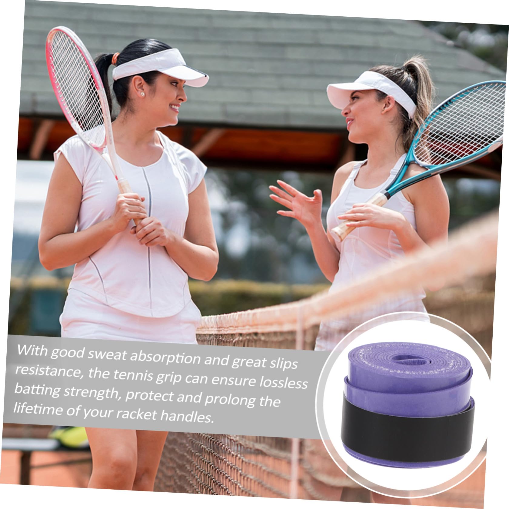 ibasenice 60 Pezzi Nastro per Impugnatura Racchetta da Tennis, Grip Racchetta, Pu Porpora, Assorbe Sudore, per Impugnature Racchette, per Atleti