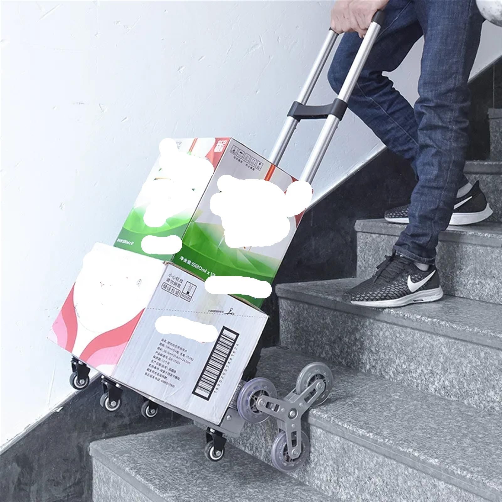 Faltbare Transportkarre Treppensteiger-LKW, Haushaltsanhänger, zusammenklappbarer Wagen, Waren ziehen, um Gemüse, Gepäck, Einkaufswagen, Hebelauto zu kaufen FüR Camping, Festival, Garten & Palettenwag