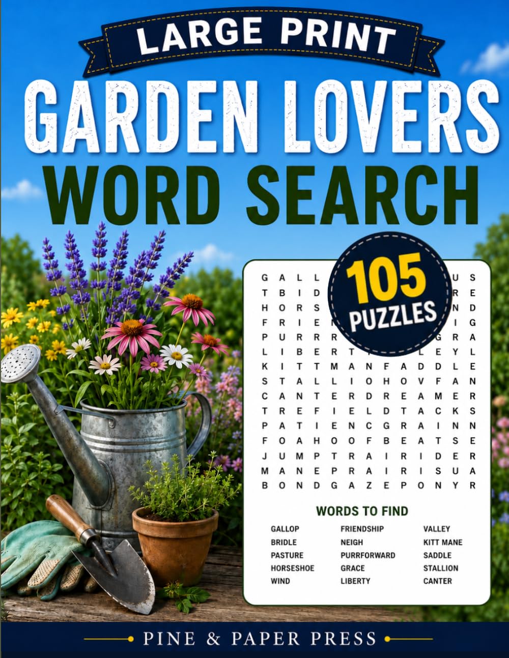Garden Lovers Large Print Word Search: 105 Fun Puzzles for Garden Lovers